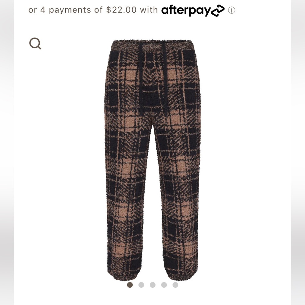 SKIMS cozy knit unisex plaid jogger XXS/XS NWT!